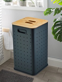 WeltWasser Корзина для белья WW Nansy BL 55L сталь черная – фотография-2