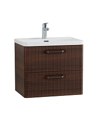 BelBagno Тумба с раковиной Due 50 подвесная Noce ручки Матовый тёмный никель – фотография-8