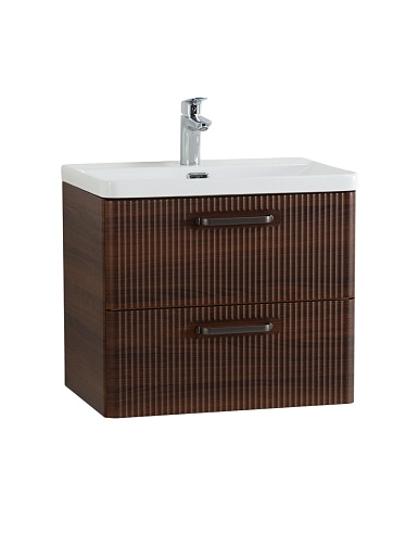 BelBagno Тумба с раковиной Due 50 подвесная Noce ручки Матовый тёмный никель – фотография-8