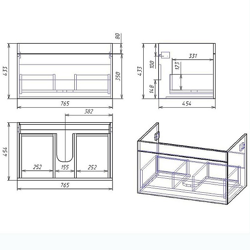 Owl 1975 Мебель для ванной Sjel 80 – картинка-9