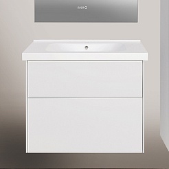 ASB-Woodline Тумба под раковину Гранада 80 подвесная белая матовая – фотография-2