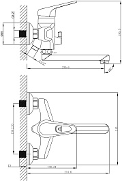 Lemark Смеситель для ванны Luna LM4113C универсальный хром – фотография-2