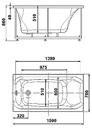 Aquatek Акриловая ванна Альфа 150x70 – фотография-4