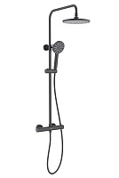 Aquatek Душевая стойка Европа AQ2343MB с термостатом, матовая черная