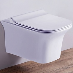 Esbano Унитаз Azul подвесной безободковый белый – фотография-1