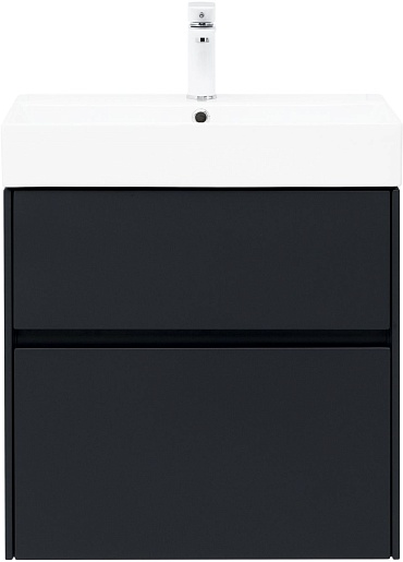 Aquanet Мебель для ванной Бруклин 60 подвесная черная матовая – фотография-14