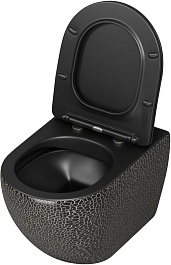 Grossman Унитаз подвесной Color GR-4411BBLS черный с текстурой крокодила – фотография-3