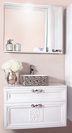 Бриклаер Мебель для ванной Адель 85 серебро – фотография-1