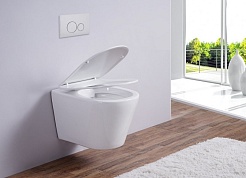 Esbano Унитаз Clavel подвесной безободковый белый – фотография-9