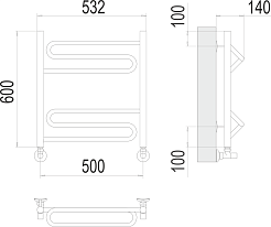 Terminus Полотенцесушитель водяной Юпитер П6 500x600 хром – фотография-3
