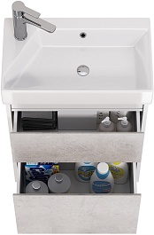 Dreja Тумба под раковину Slim 55 подвесная белая/бетон – фотография-6