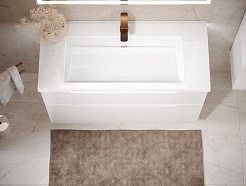 Jorno Тумба под раковину Puro 100 подвесная белая Pro.01.100/P/W/JR – фотография-7