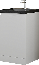 Style Line Тумба с кварцевой раковиной антрацит Батлер 50 белая Люкс антискрейтч Plus – фотография-1