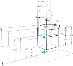 Акватон Тумба под раковину Верди Pro 50 подвесная белая/ясень фабрик – фотография-6