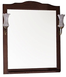 ASB-Woodline Зеркало для ванной Римини Nuovo 60 антикварный орех, массив ясеня – фотография-1