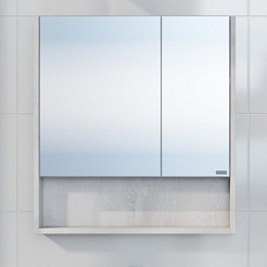 СанТа Мебель для ванной Мира 60 подвесная светлое дерево/черная – фотография-13