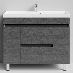 Водолей Тумба под раковину Бест 100 серый камень – фотография-1