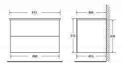 BelBagno Тумба с раковиной ETNA 800 Rovere Grigio	 – фотография-2