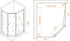 RGW Душевой уголок Passage PA-86S 100x120 профиль хром сатин стекло прозрачное – фотография-4
