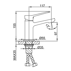 Frap Смеситель для раковины H62 F1062-9 оружейная сталь – фотография-2