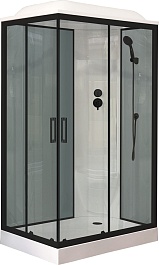 Royal Bath Душевая кабина HP RB 8120HP6-GT-BL-R 120x80 R стекло прозрачное профиль черный матовый – фотография-1