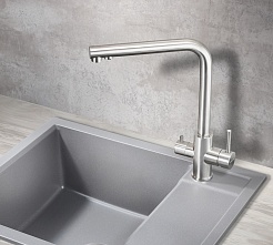 Milacio Смеситель для кухни Ultra MCU.553.SS нержавеющая сталь – фотография-4