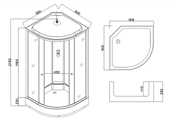 Taliente Душевая кабина 90/90 TA-9091G – фотография-3