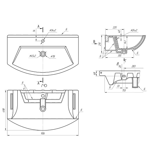 Alvaro Banos Тумба с раковиной Toledo 90, дуб кантенбери – фотография-4