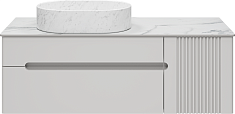 Brevita Тумба с раковиной Pallisandro 120 L подвесная серая матовая