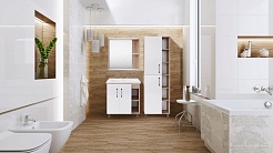 ASB-Mebel Зеркало Адель 80 белое/дуб сонома – фотография-4