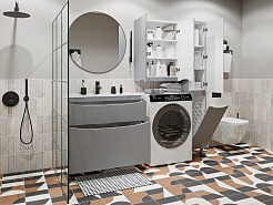 Vivon Шкаф-пенал Ostin 30R с бельевой корзиной серый матовый – фотография-7