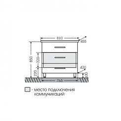 СанТа Тумба с раковиной Виктория 80 напольная – фотография-4