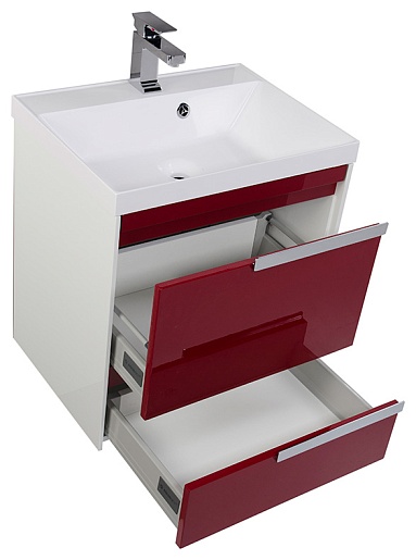 Aquanet Тумба с раковиной "Тиволи 60" бордо – картинка-9