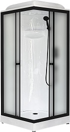 Royal Bath Душевая кабина HP RB 90HP1-M-BL 90x90 стекло матовое профиль черный матовый – фотография-1