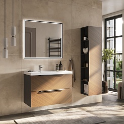 Equil Шкаф пенал Forest 40 R/L орех/графит – фотография-8