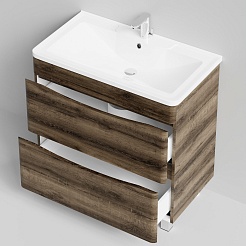 Водолей Тумба под раковину Адель 80 дуб крымский коричневый – фотография-5