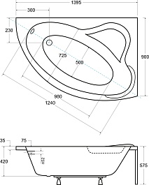 Besco Акриловая ванна Ada 140x90 P – фотография-4