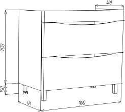 Водолей Тумба с раковиной Адель 90 палисандр – фотография-14