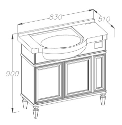 Opadiris Тумба с раковиной Санрайз 83 R – фотография-5
