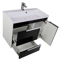 Aquanet Тумба с раковиной "Тиволи 90" черная – фотография-8