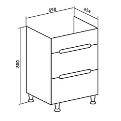 Runo Тумба с раковиной Парма 60 напольная – фотография-7