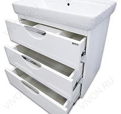 Misty Тумба с раковиной Жасмин 60 белая, эмаль – фотография-2