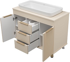 Brevita Тумба с раковиной Enfida 100 бежевая – фотография-4