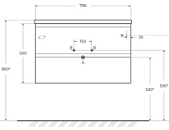 BelBagno Тумба под раковину Albano 80 подвесная Robere Nature Grigio – фотография-3