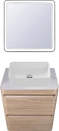Style Line Мебель для ванной подвесная Атлантика 60, ясень перламутр, столешница ID01 – фотография-1