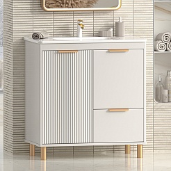 Brevita Мебель для ванной Risacca Crema 80 серая – фотография-3