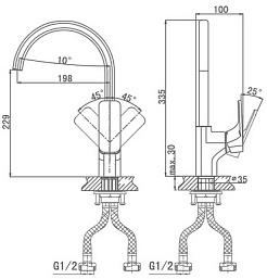 D&K Смеситель "Berlin Touro DA1432403" золото для кухонной мойки – фотография-2