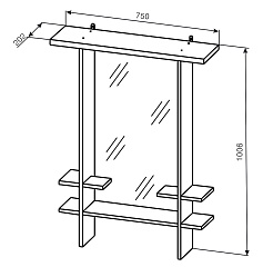 Бриклаер Зеркало для ванной Хоккайдо 75 светлая лиственница – фотография-4