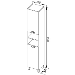 Aquanet Пенал для ванной "Адель 35" белый – фотография-4