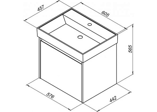 Aquanet Тумба с раковиной Nova Lite 60 дуб рустикальный	 – фотография-10